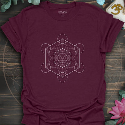 Metatron's Cube Tee Maroon T-Shirt