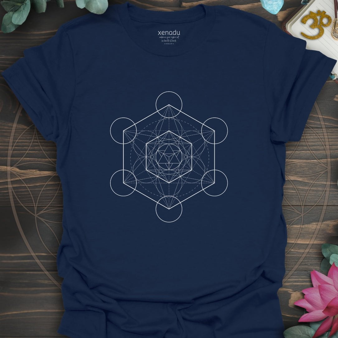 Metatron's Cube Tee Navy T-Shirt
