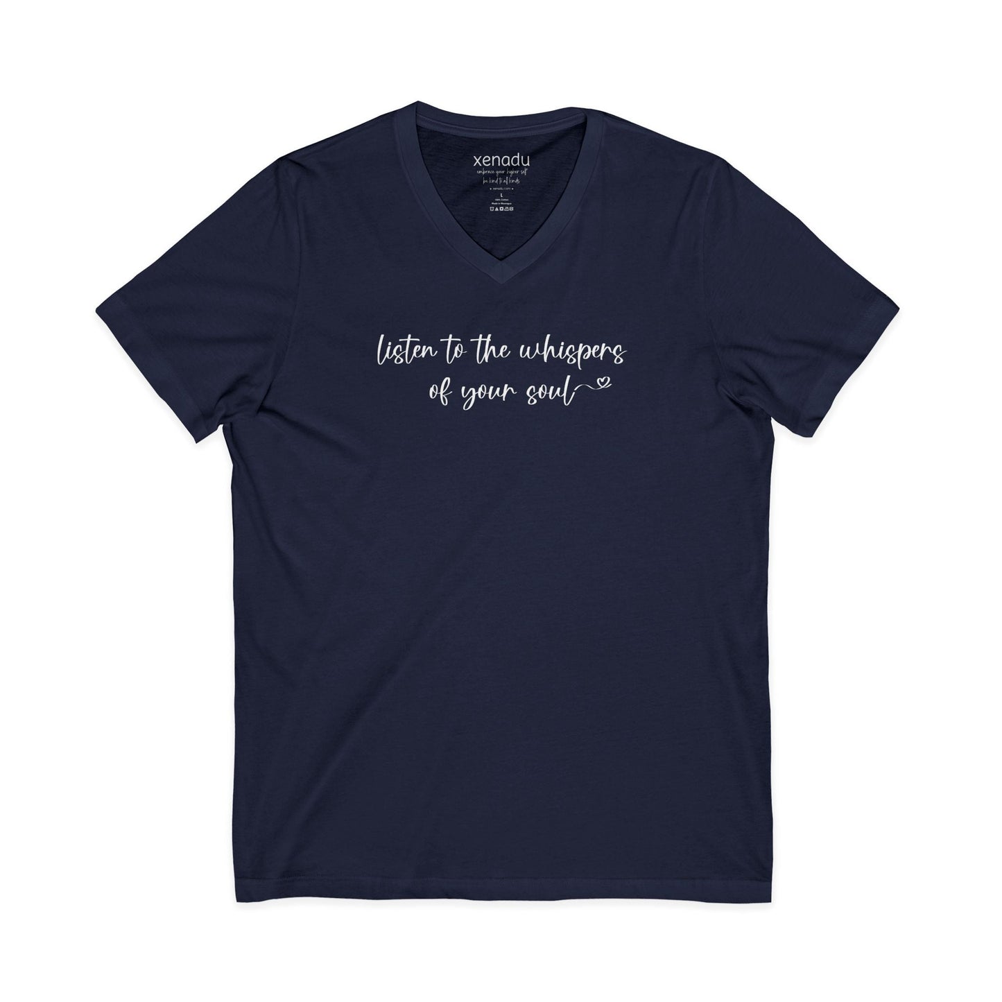 Listen to the Whispers V-Neck Tee Navy V-neck