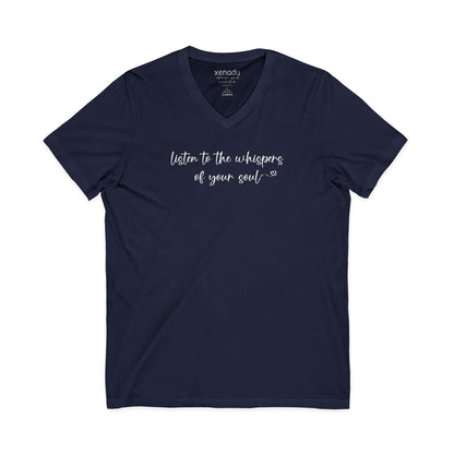 Listen to the Whispers V-Neck Tee Navy V-neck