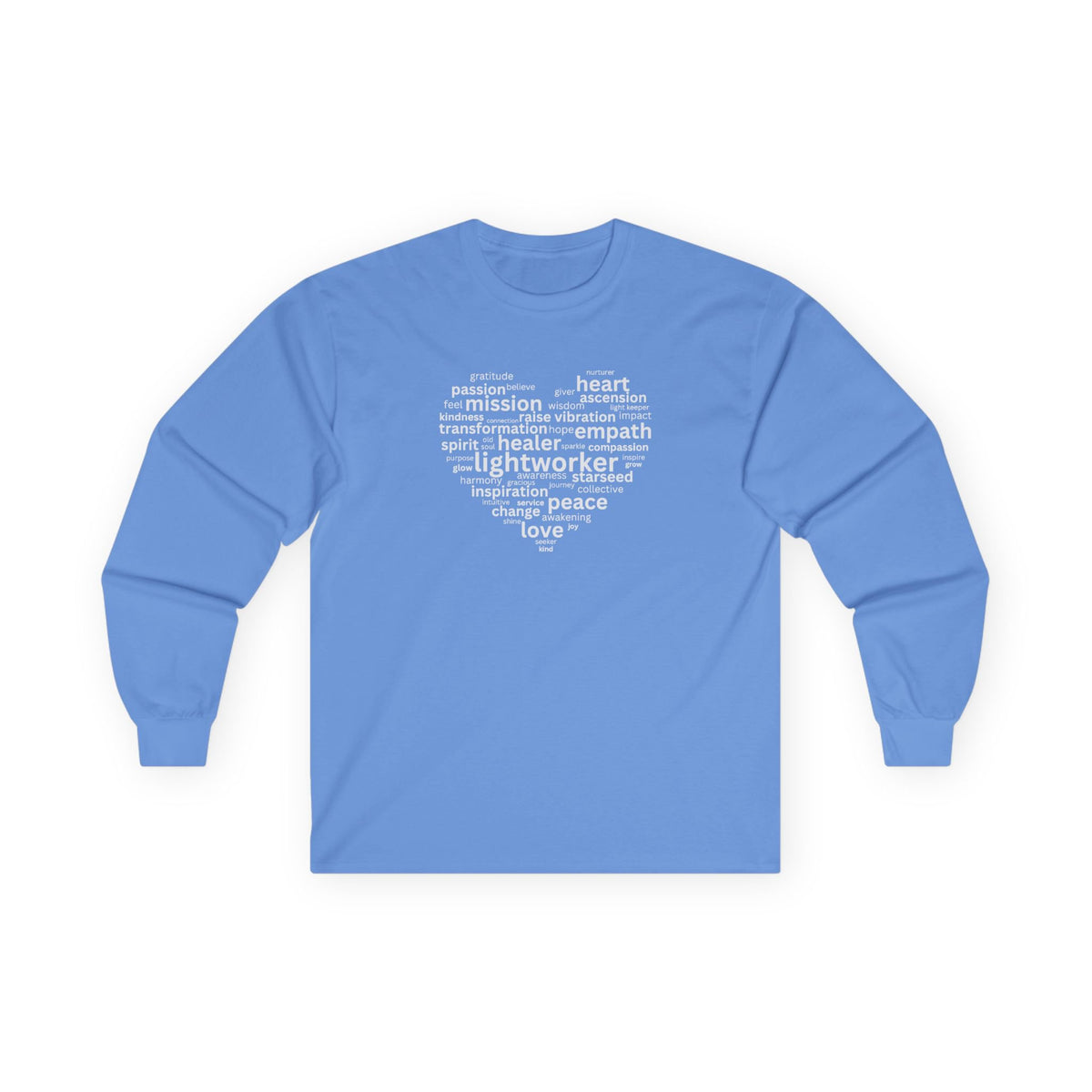 Heart of a Lightworker Long Sleeve Tee Carolina Blue Long-sleeve