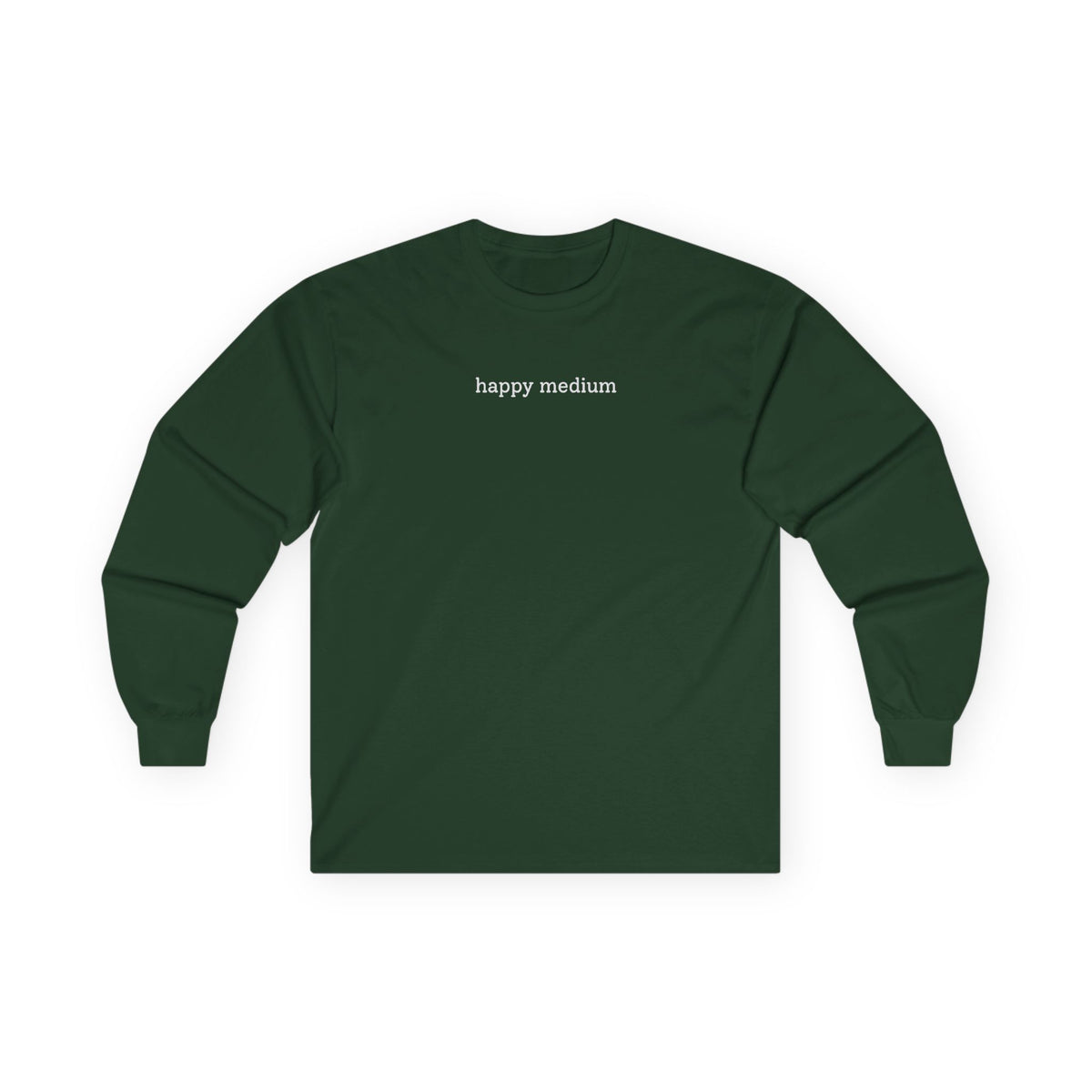 Happy Medium Long Sleeve Tee Forest Green Long-sleeve