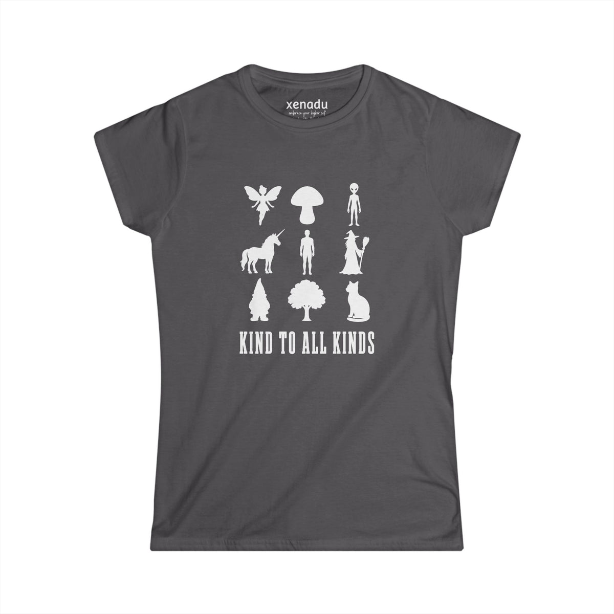 I'm Kind To All Kinds Women's Tee Charcoal