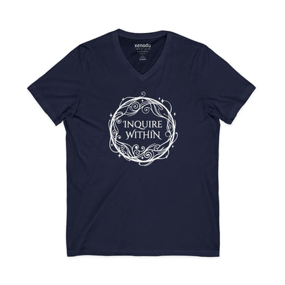 Inquire Within V-Neck Tee Navy V-neck