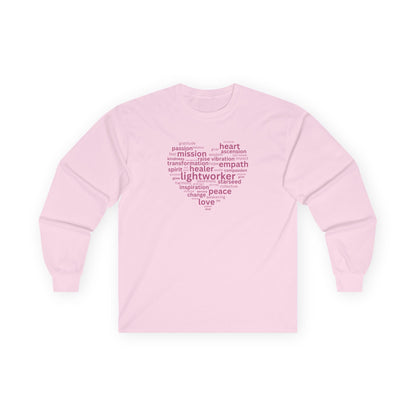 Heart of a Lightworker Long Sleeve Tee Light Pink Long-sleeve