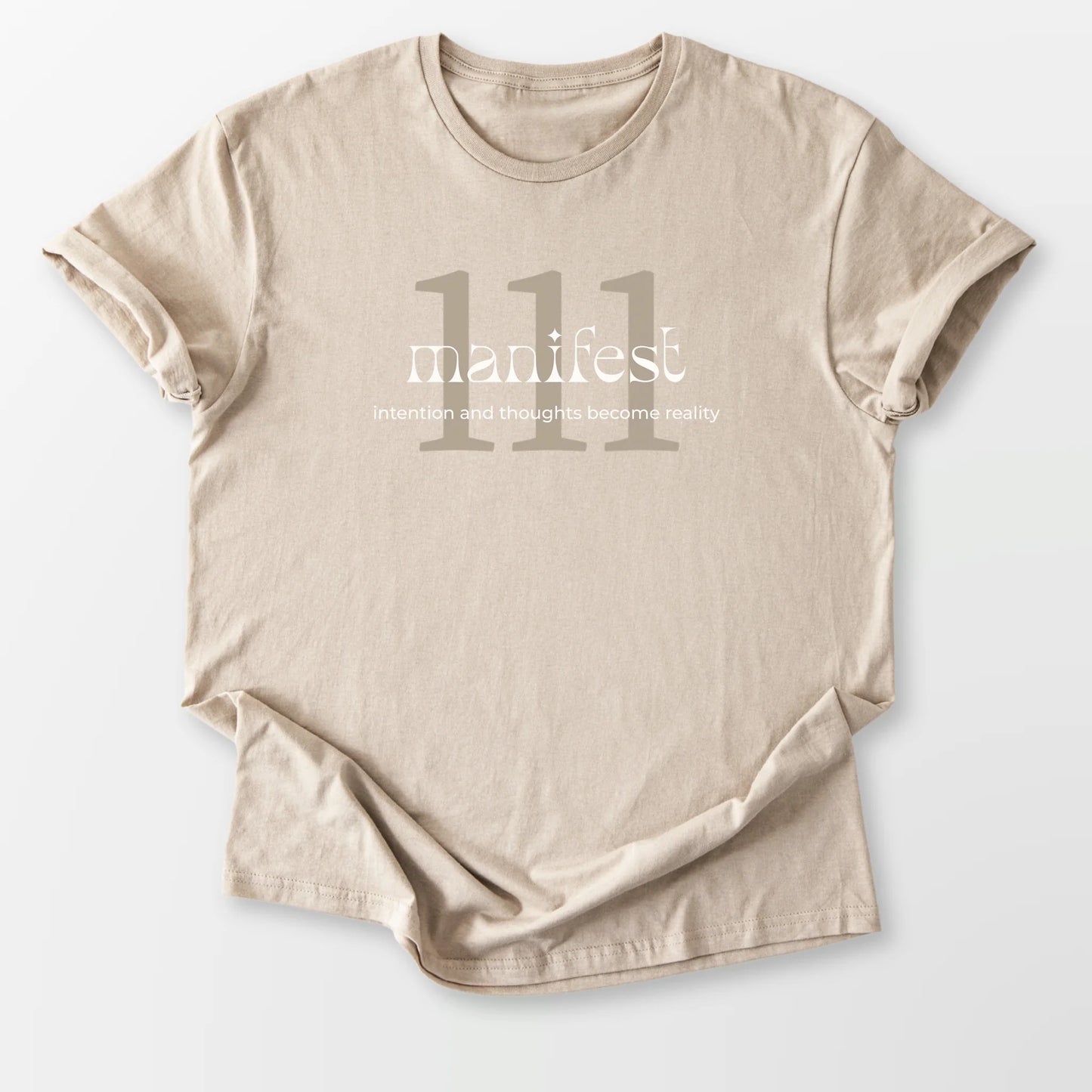 111 Angel Number Tee Sand T-Shirt