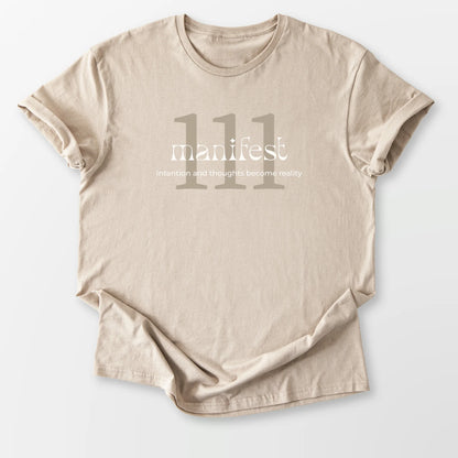 111 Angel Number Tee Sand T-Shirt