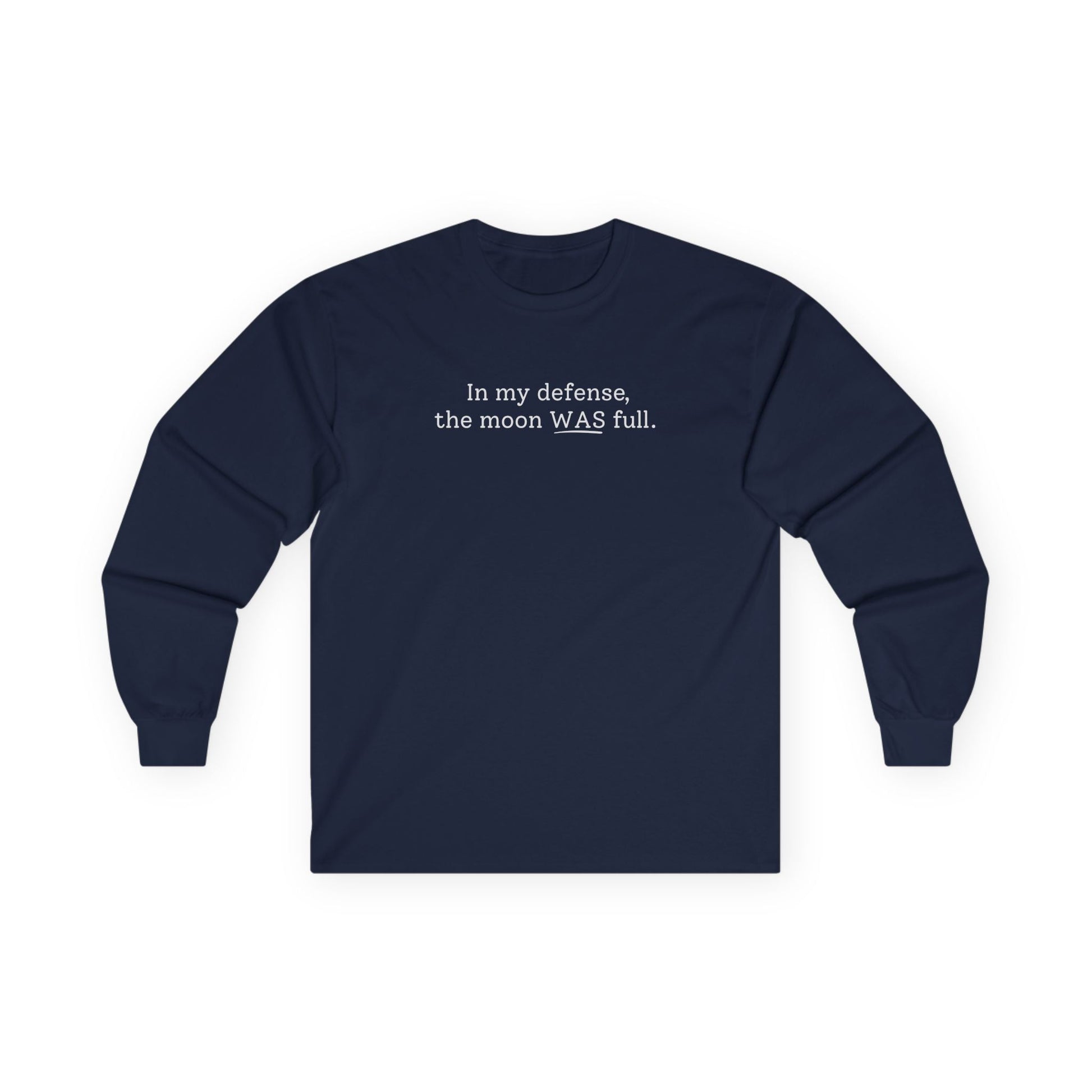 The Moon WAS Full Long Sleeve Tee Navy Long-sleeve
