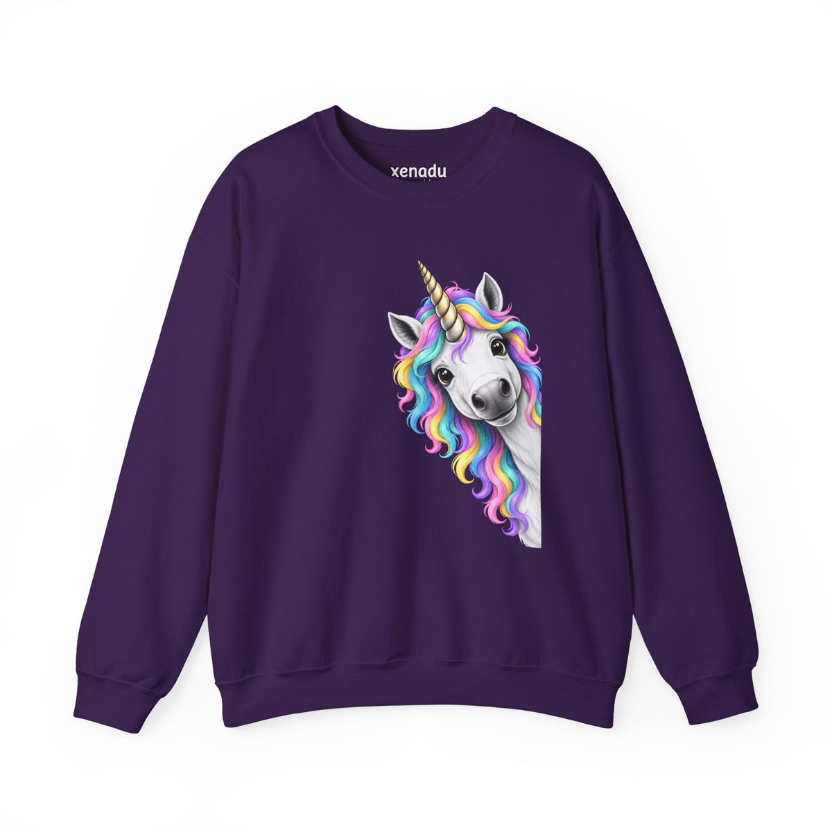 Peeking Unicorn Sweatshirt Purple Sweatshirt