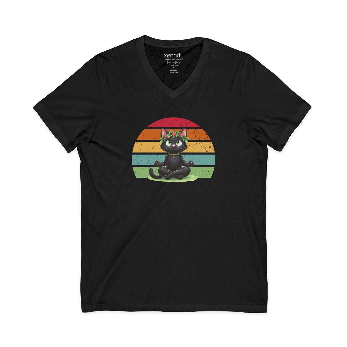 Kitty Sukhasana V-Neck Tee Black V-neck