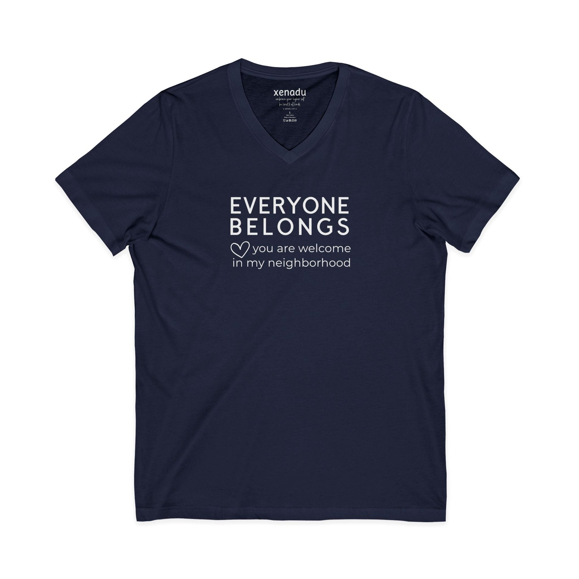 Everyone Belongs V-Neck Tee Navy V-neck