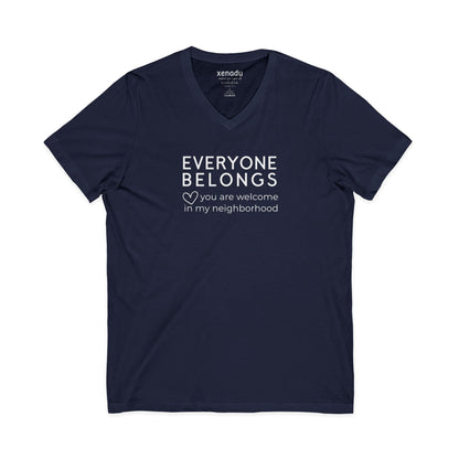 Everyone Belongs V-Neck Tee Navy V-neck