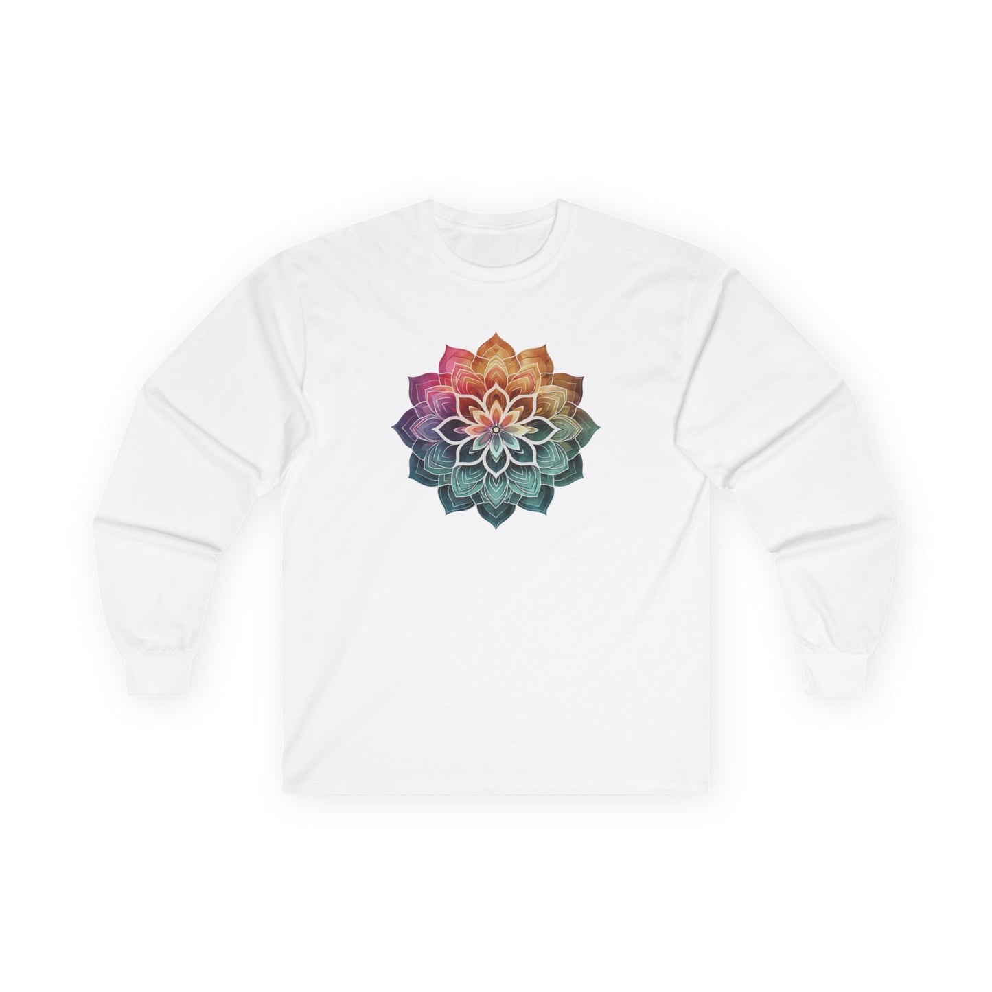 Boho Mandala Long Sleeve Tee White Long-sleeve