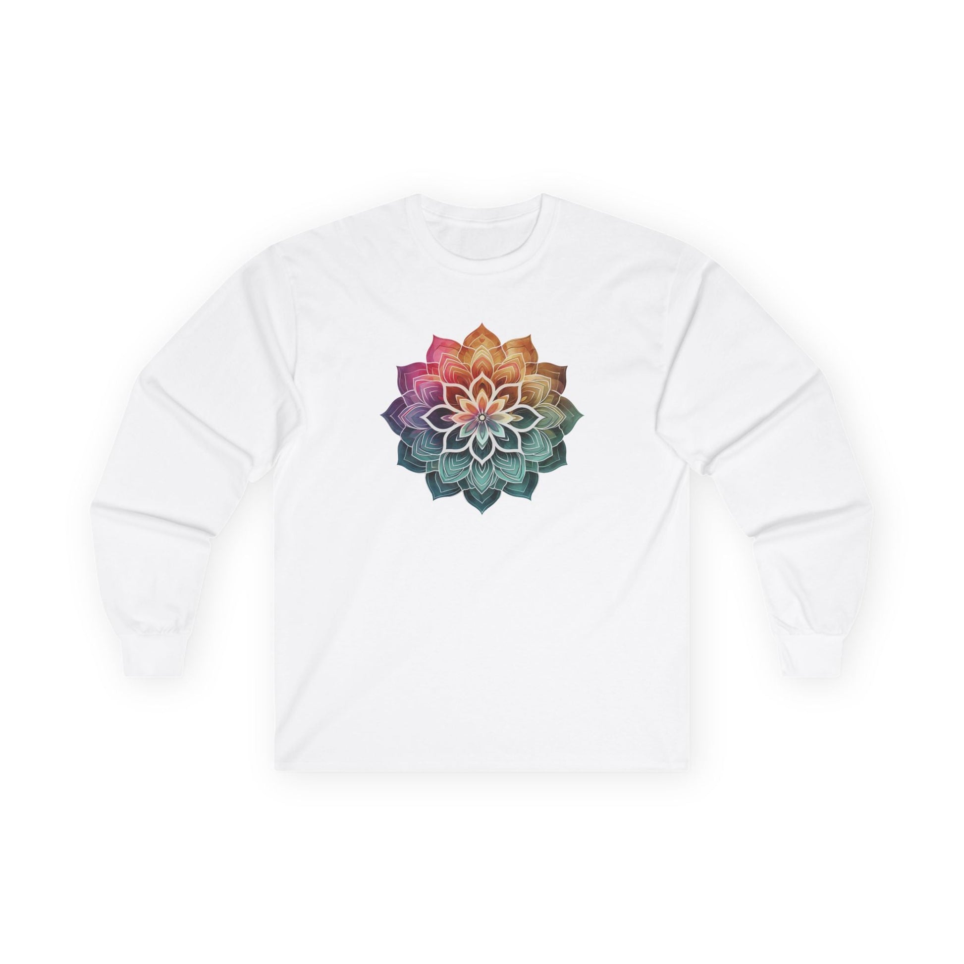 Boho Mandala Long Sleeve Tee White Long-sleeve