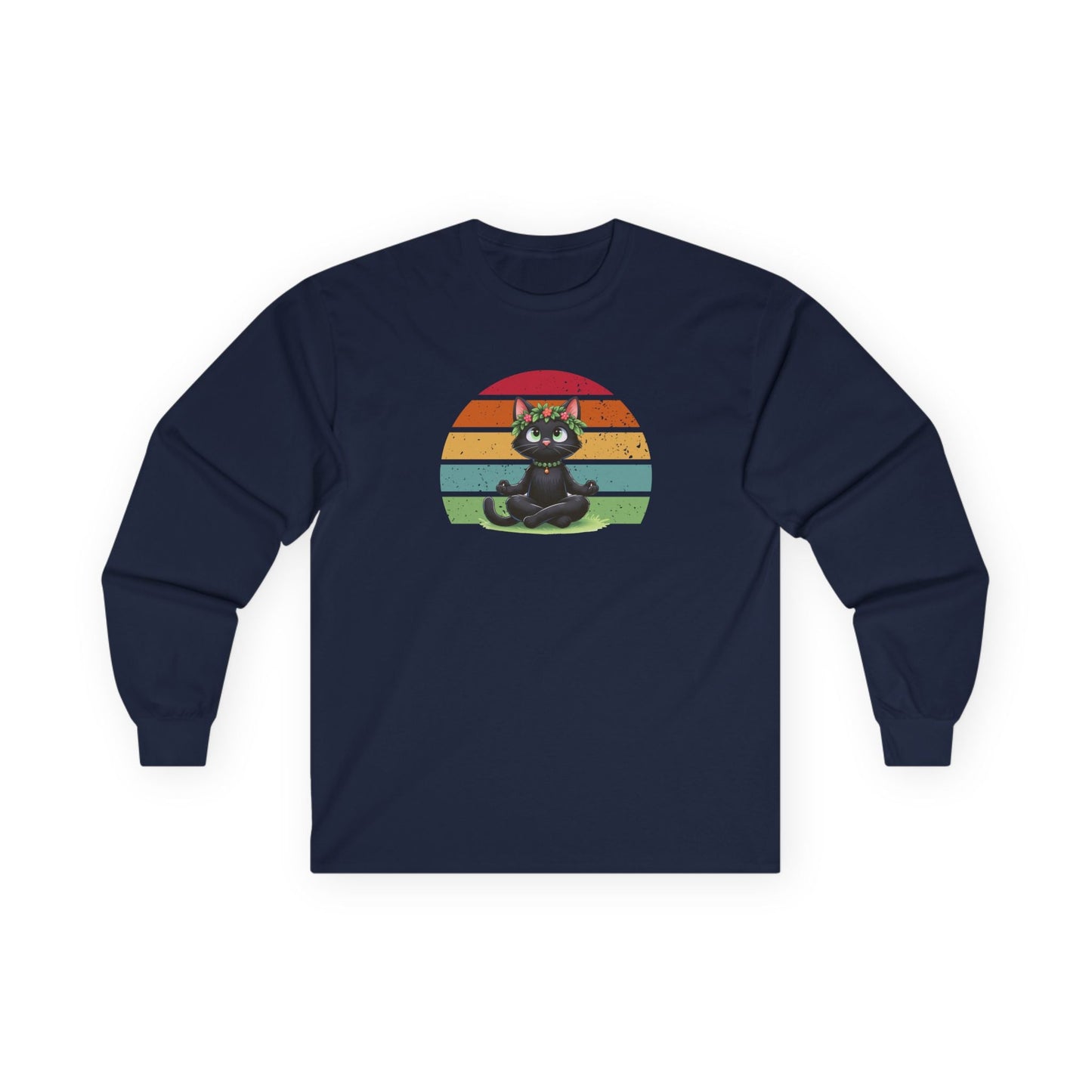 Kitty Sukhasana Long Sleeve Tee Navy Long-sleeve