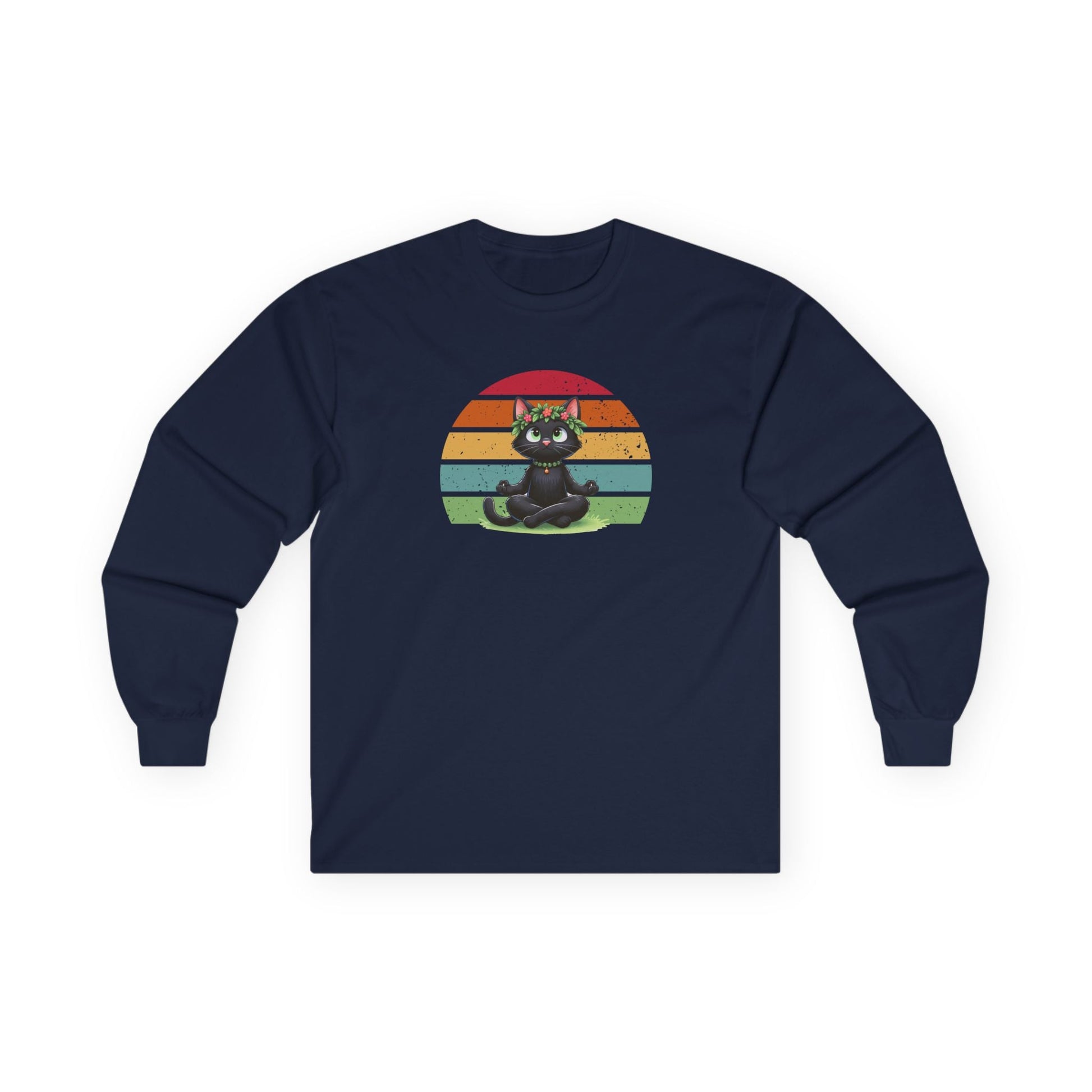 Kitty Sukhasana Long Sleeve Tee Navy Long-sleeve