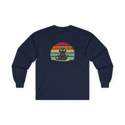 Kitty Sukhasana Long Sleeve Tee Navy Long-sleeve
