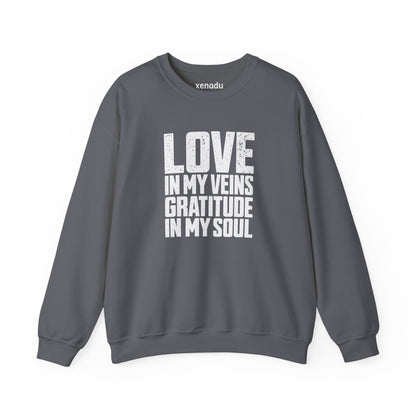 Love In My Veins Sweatshirt Charcoal Sweatshirt