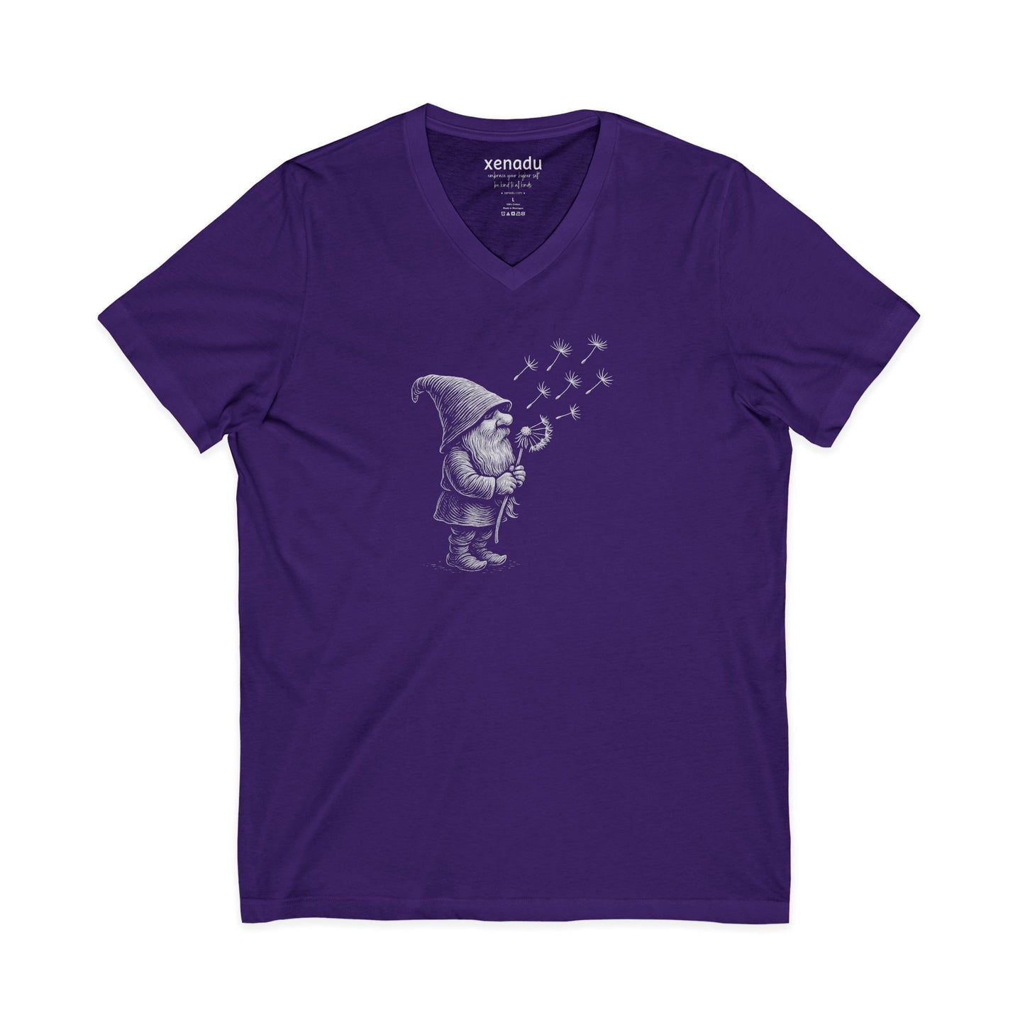 Wishing Gnome V-Neck Tee Purple V-neck