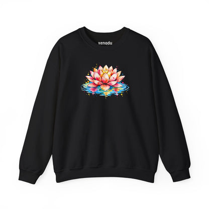 Watercolor Lotus Sweatshirt Black Sweatshirt
