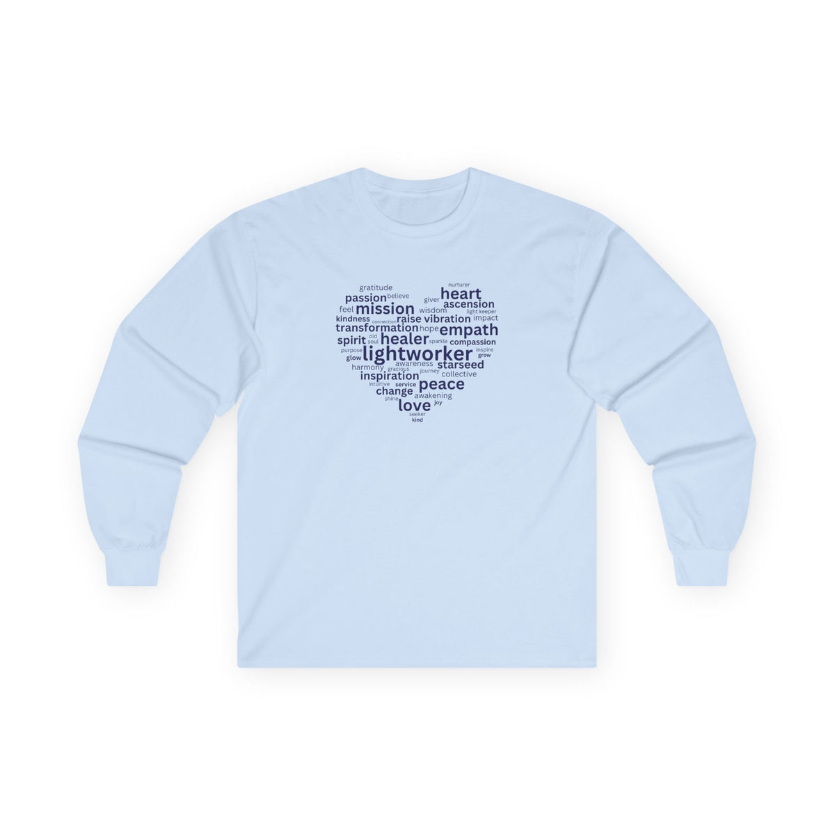 Heart of a Lightworker Long Sleeve Tee Light Blue Long-sleeve
