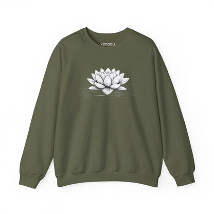 Floating Lotus Sweatshirt Military Green Sweatshirt