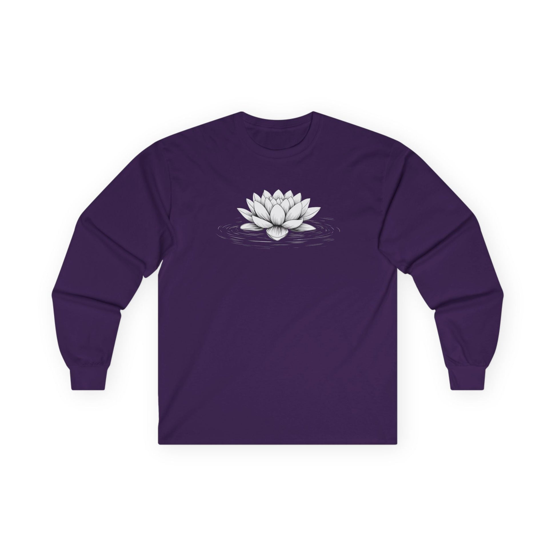 Floating Lotus Long Sleeve Tee Purple Long-sleeve