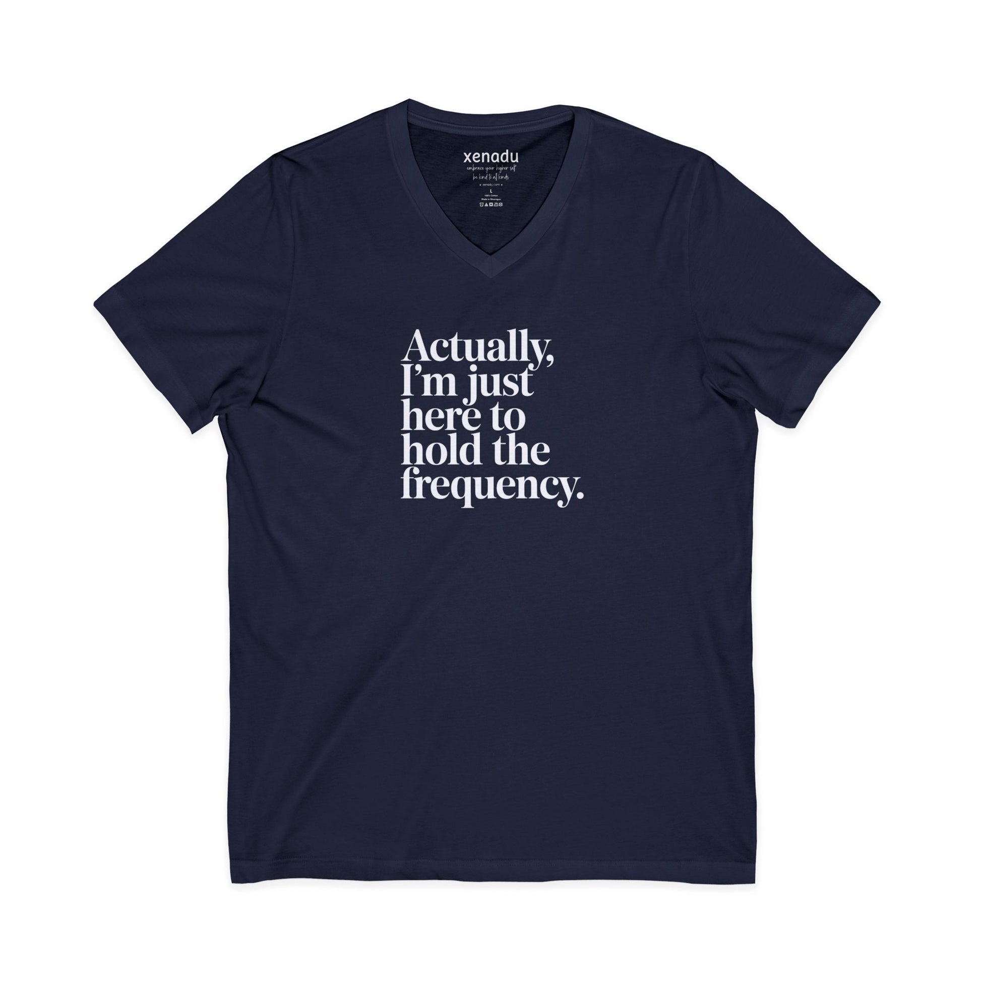 Hold the Frequency V-Neck Navy V-neck