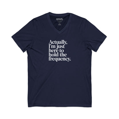 Hold the Frequency V-Neck Navy V-neck