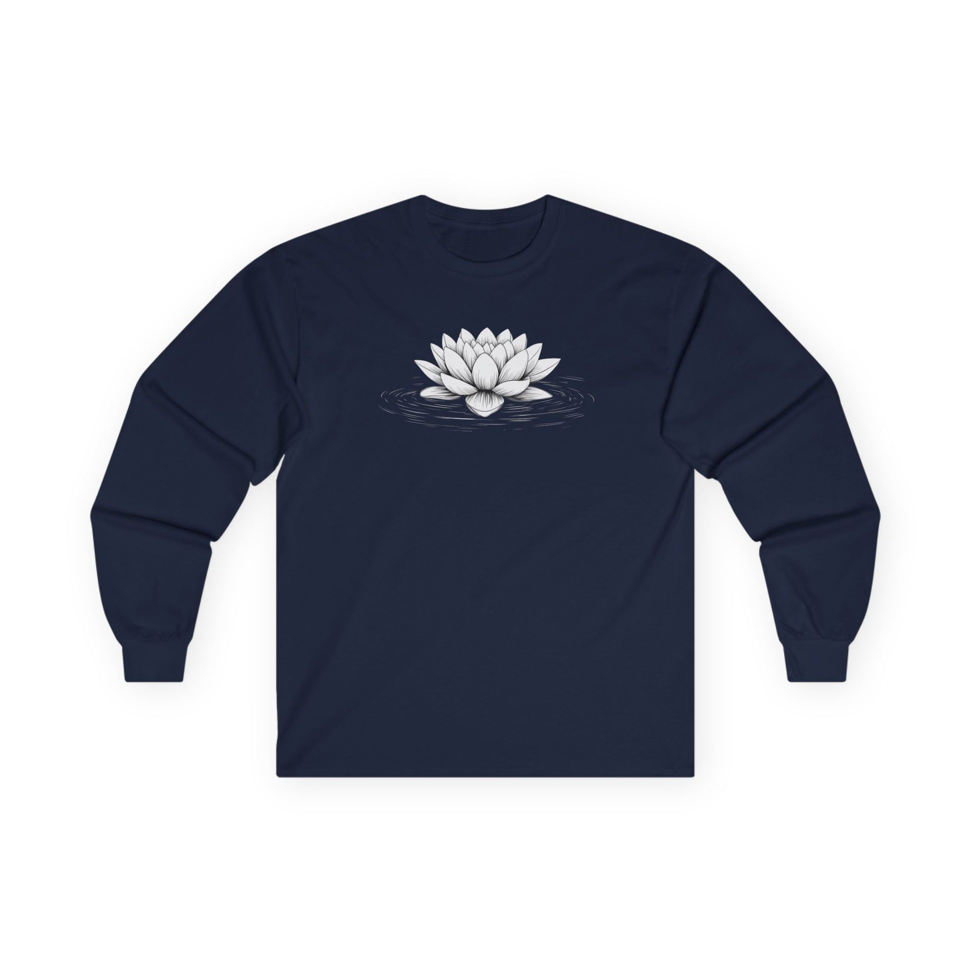 Floating Lotus Long Sleeve Tee Navy Long-sleeve