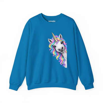 Peeking Unicorn Sweatshirt Sapphire Sweatshirt