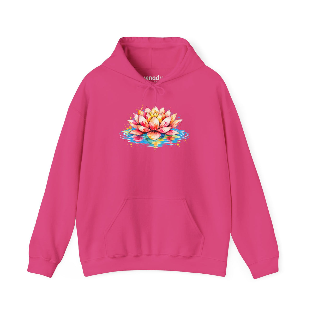 Watercolor Lotus Hoodie Heliconia Hoodie