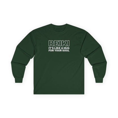 Reiki It's Like a Hug Long Sleeve Tee Forest Green Long-sleeve