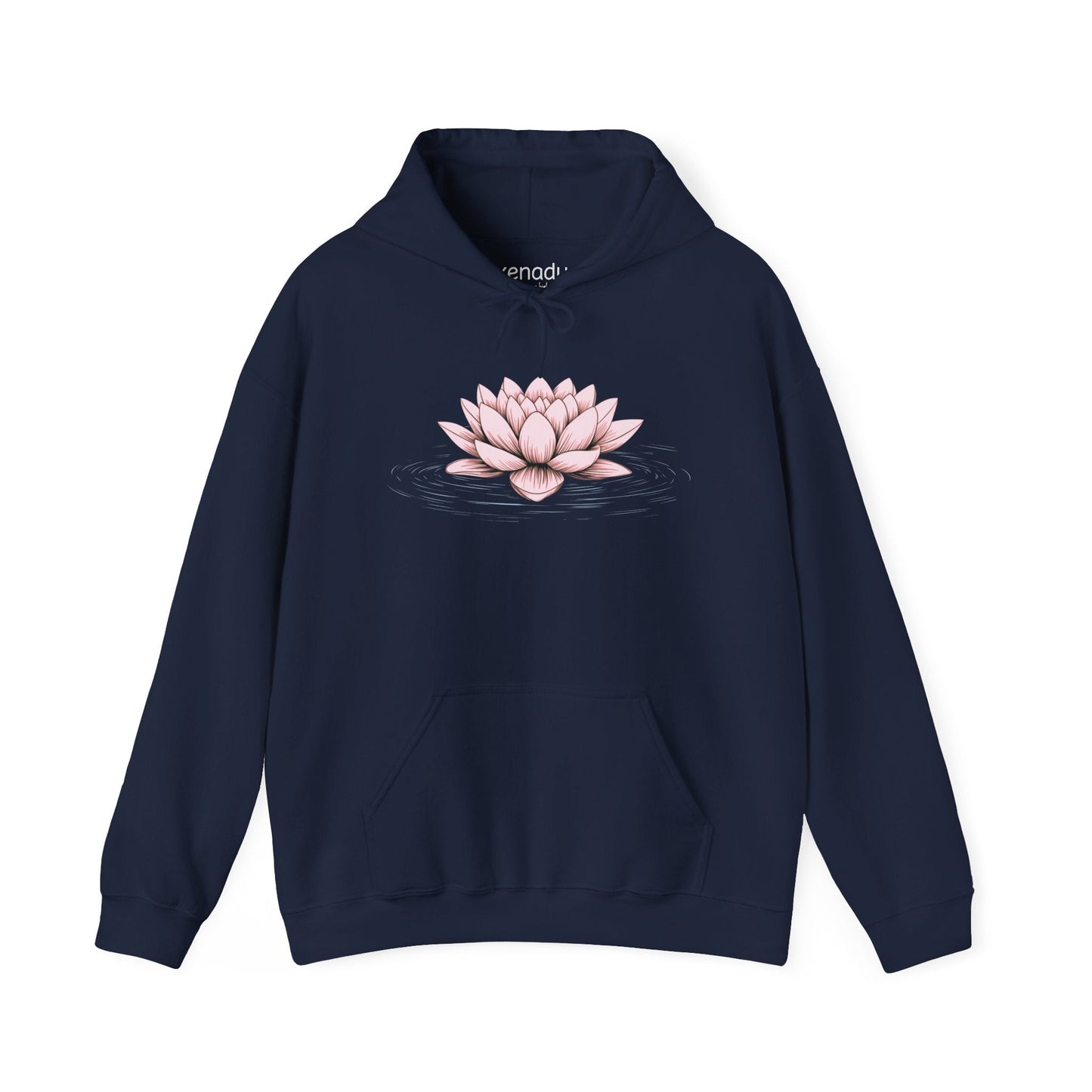 Pink Floating Lotus Hoodie Navy Hoodie