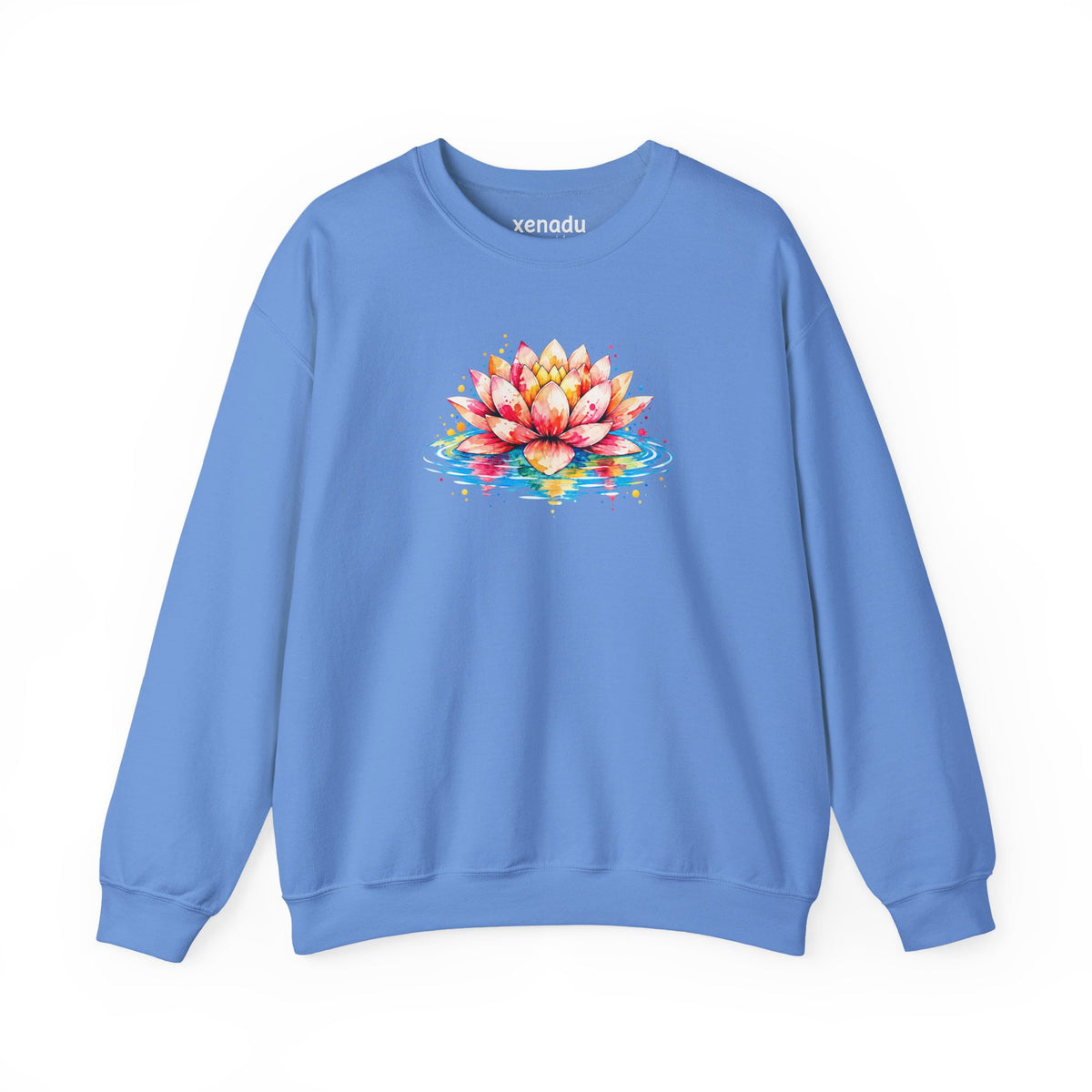 Watercolor Lotus Sweatshirt Carolina Blue Sweatshirt