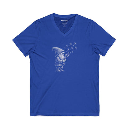 Wishing Gnome V-Neck Tee Royal Blue V-neck