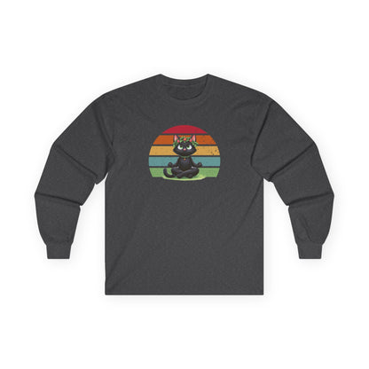 Kitty Sukhasana Long Sleeve Tee Dark Heather Grey Long-sleeve