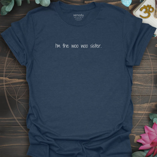 I'm the Woo Woo Sister Tee Heather Navy T-Shirt