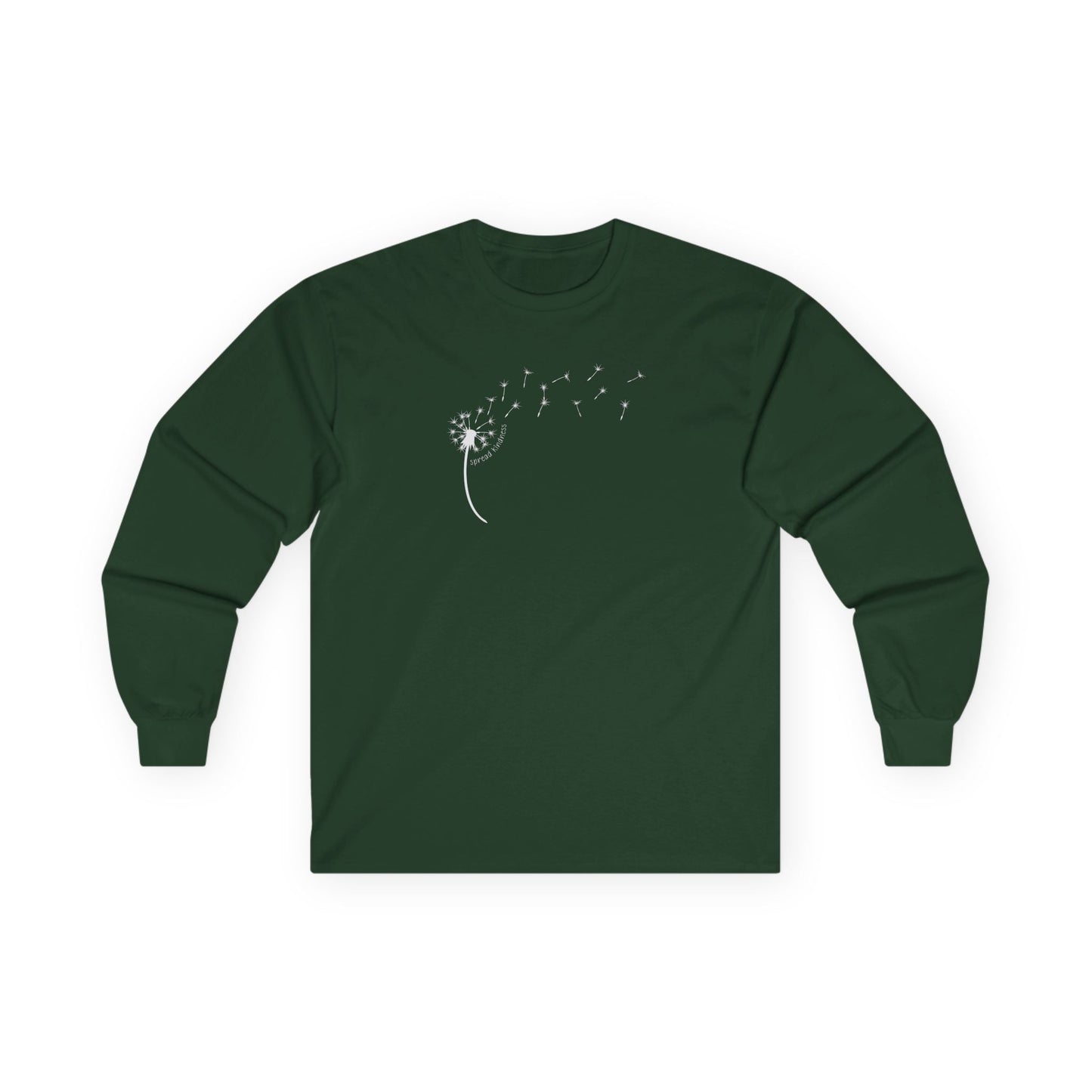 Kindness Dandelion Long Sleeve Tee Forest Green Long-sleeve