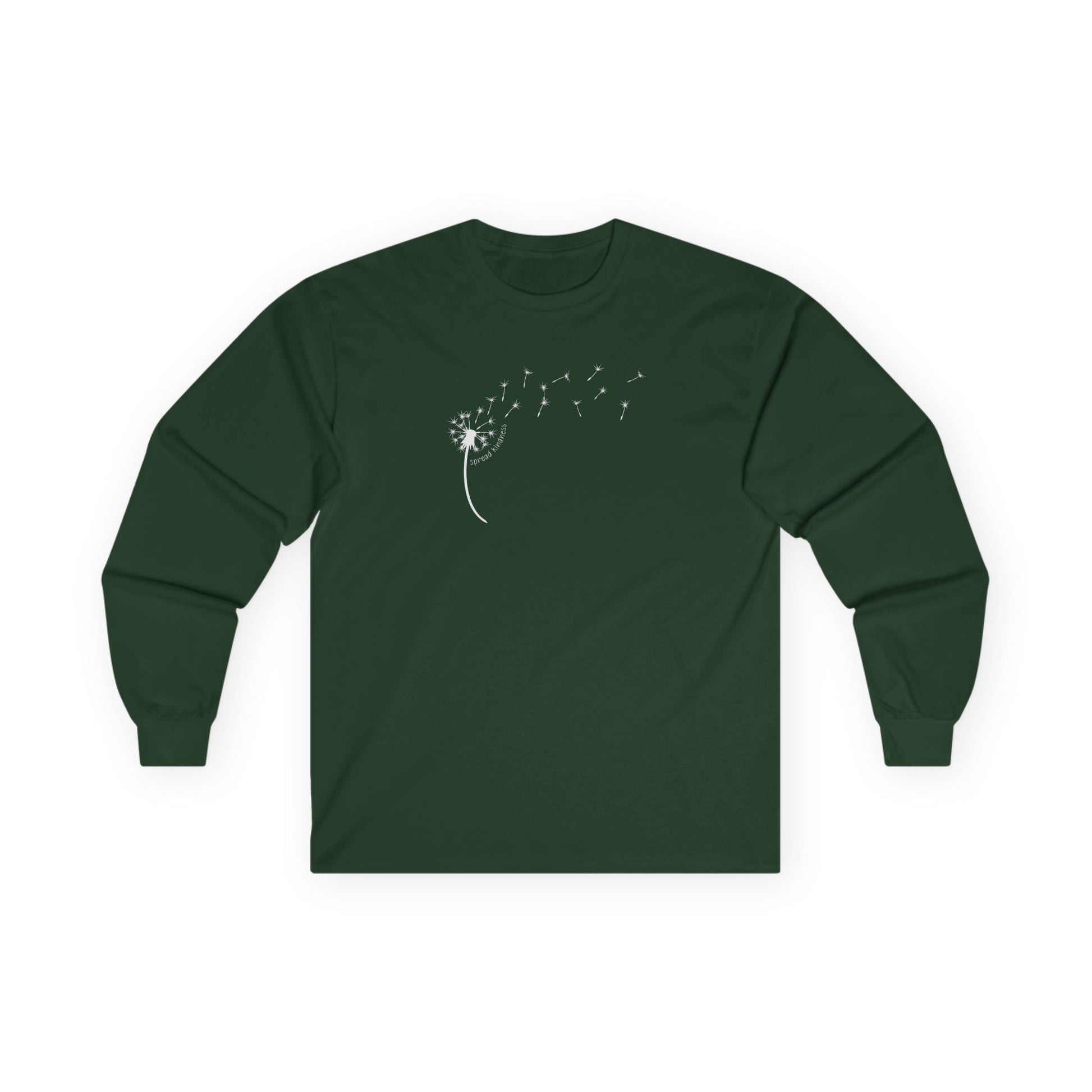 Kindness Dandelion Long Sleeve Tee Forest Green Long-sleeve