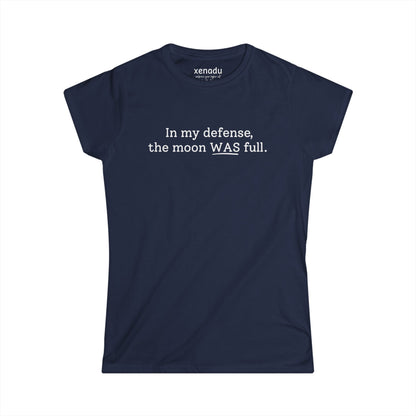 The Moon WAS Full Women's Tee Navy