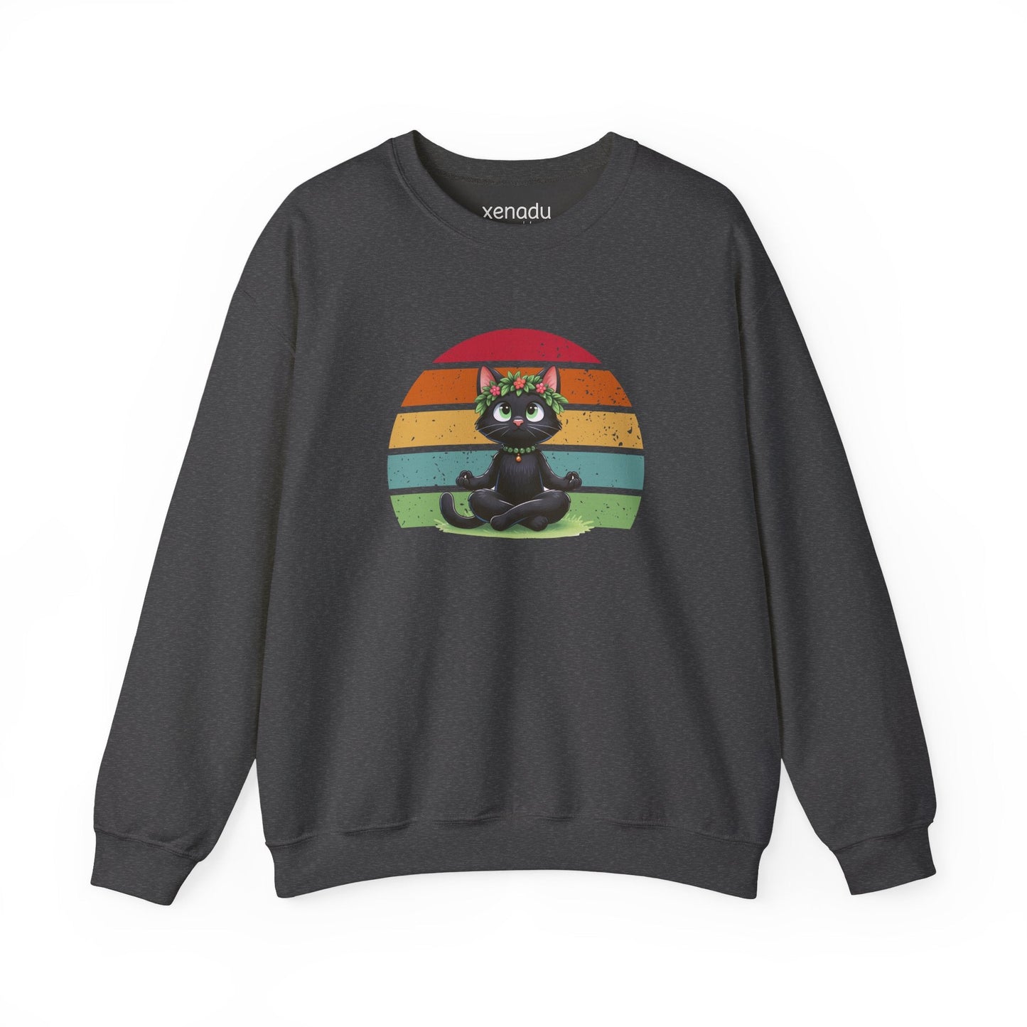 Kitty Sukhasana Sweatshirt Dark Heather Grey Sweatshirt