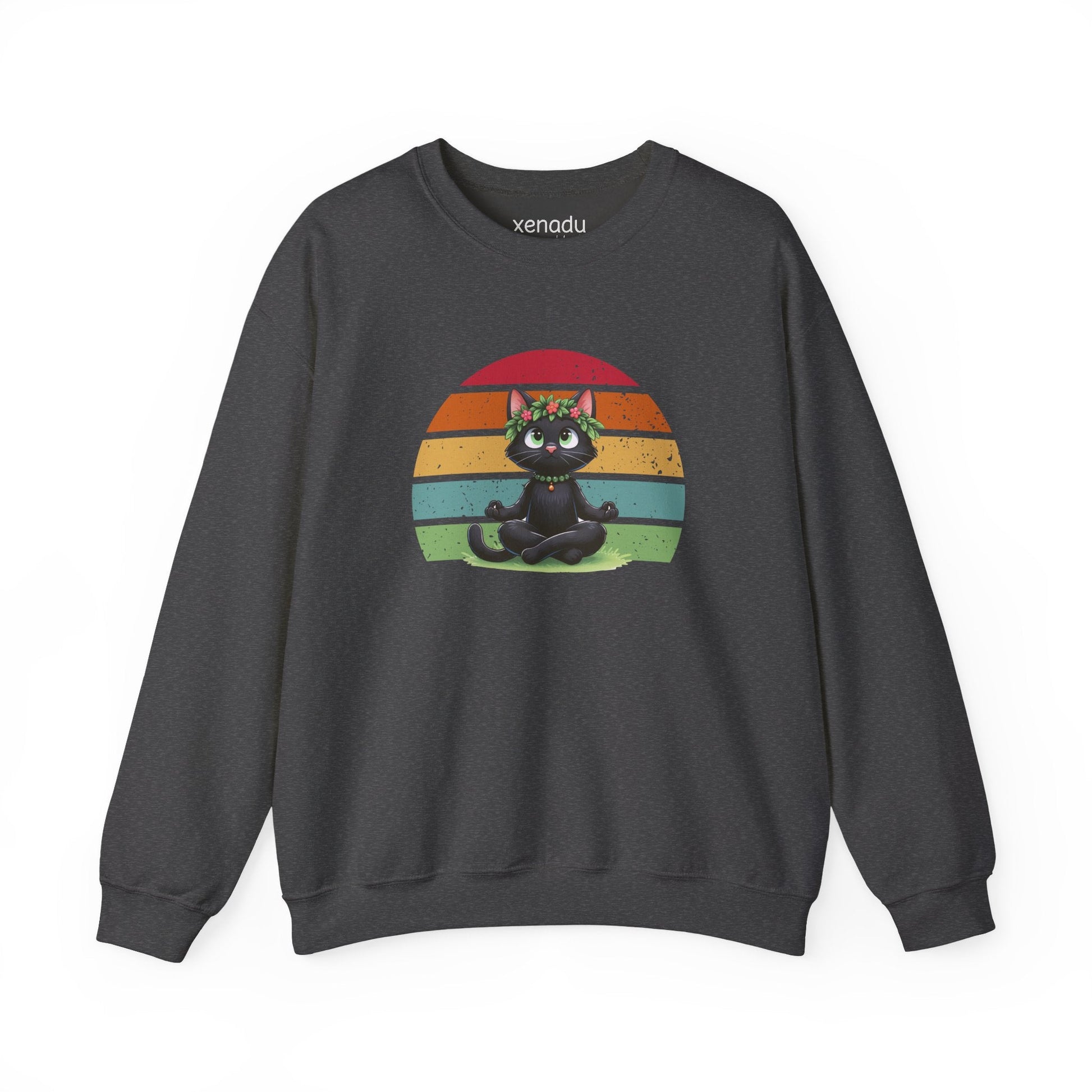 Kitty Sukhasana Sweatshirt Dark Heather Grey Sweatshirt