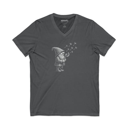 Wishing Gnome V-Neck Tee Asphalt V-neck