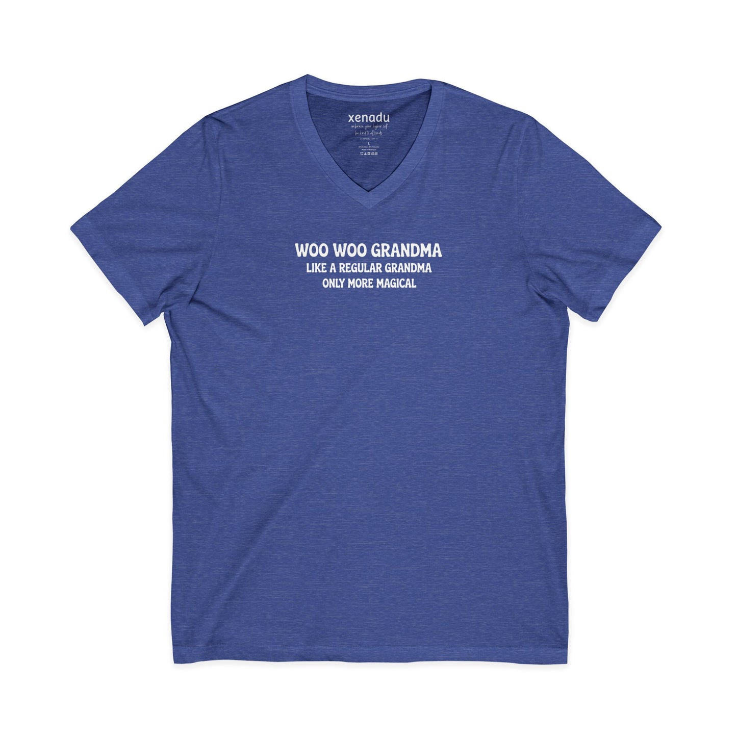 Woo Woo Grandma V-Neck Heather True Royal V-neck