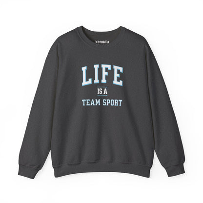 Life is a Team Sport Sweatshirt Dark Heather Grey