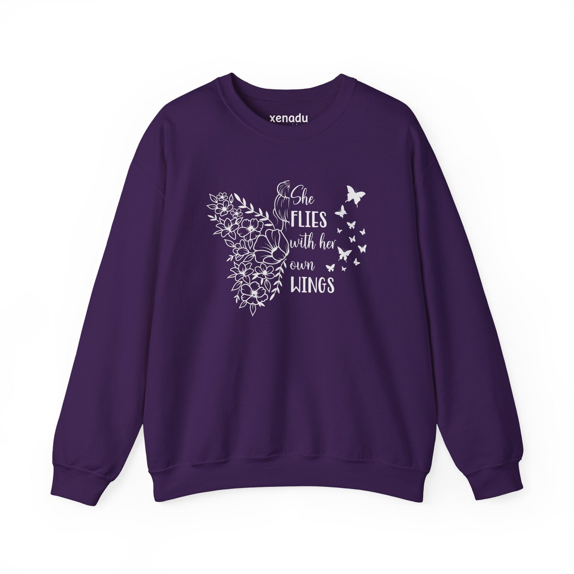 With Her Own Wings Sweatshirt Purple Sweatshirt