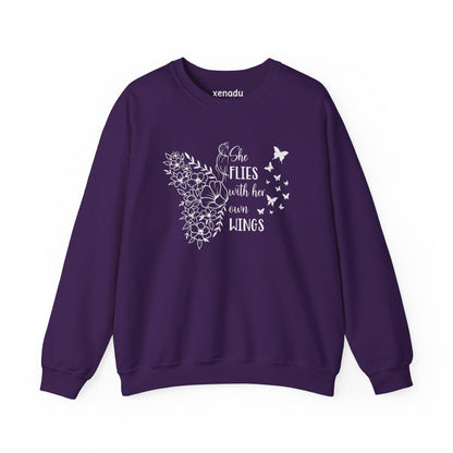 With Her Own Wings Sweatshirt Purple Sweatshirt