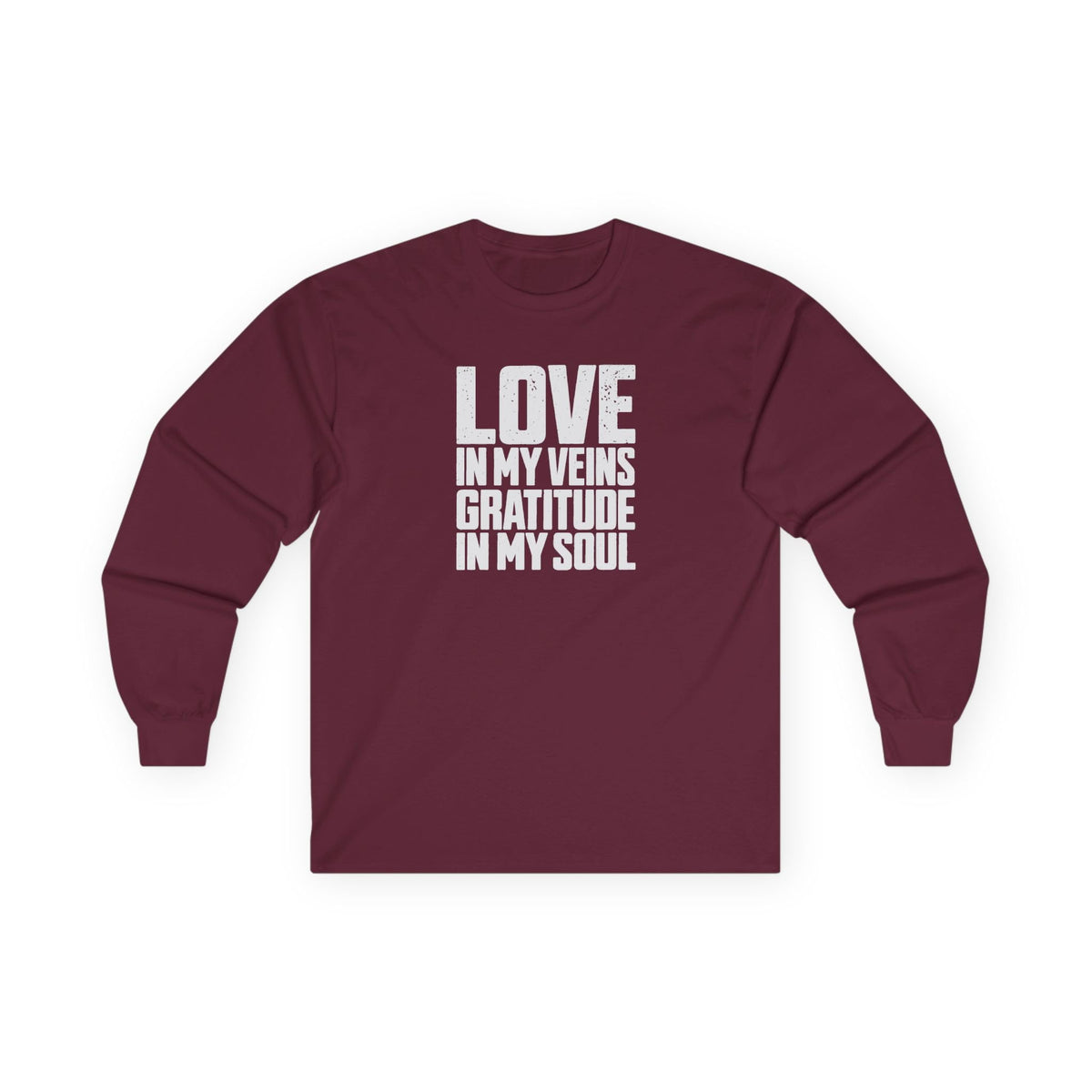 Love In My Veins Long Sleeve Tee Maroon Long-sleeve