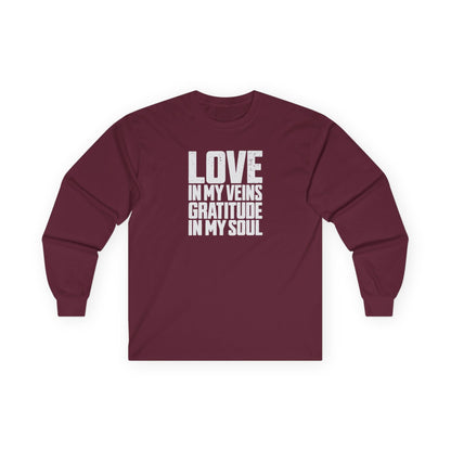 Love In My Veins Long Sleeve Tee Maroon Long-sleeve